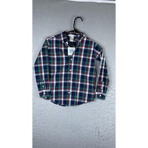 Janie And Jack Shirt Boys 6 Multicolor Plaid Button Down Long Sleeve Casual